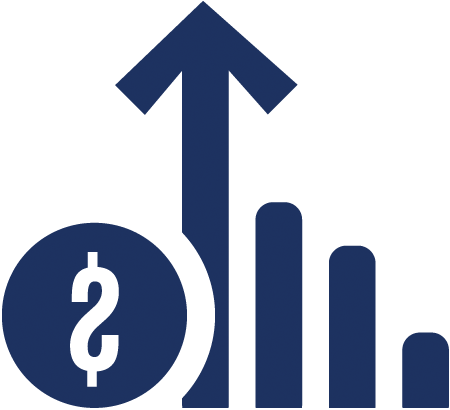 Sales $1.8 Billion - icon with dollar sign and arrow pointing upward